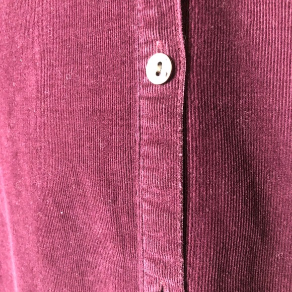 J. Jill Womens Corduroy Button Down Shirt Size M Purple 70s Retro Classic Office - Picture 6 of 6